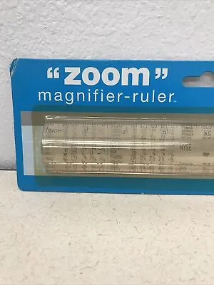 New Vintage Zoom Magnifier Ruler 2.5 Power  Home Office Art Clear Acrylic • $9.91