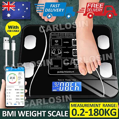 Bluetooth Body Fat Scale BMI Smart Digital Bathroom Weighing Scales Body NEW • $16.95