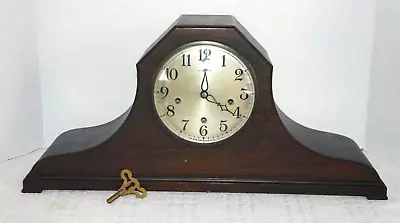 Antique NEW HAVEN Westminster Chime Mantle Clock With Key & Pendulum Nonworking • $47