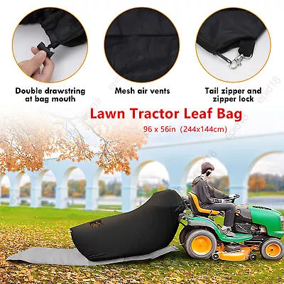 96 X 56Inch Reusable Lawn Tractor Leaf Bag Grass Catcher Leaf Bag Debris Bag • $38.70
