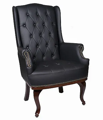 Chesterfield Queen Anne High Back Fireside Wing Back In Cream Or Black Chair • £249