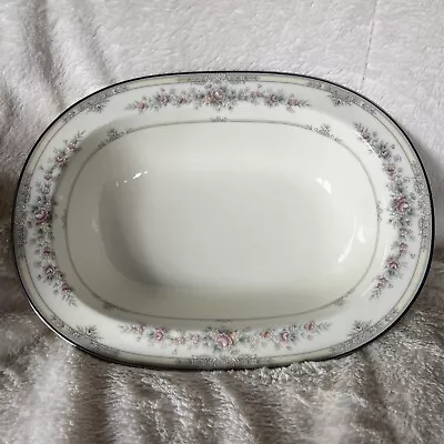 Noritake Shenandoah China Oval Vegetable Bowl 9729   10.25 In Platinum Trim • $25