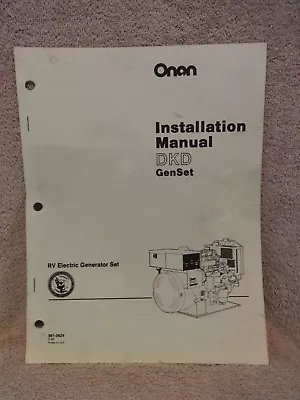 Onan Dkd Genset Rv-generator Installation Manual Oem  Not A Blurry Reprint • $35