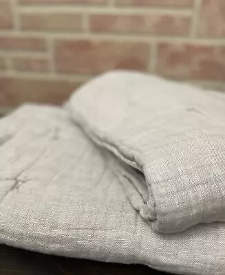 RH Restoration Hardware Set Of 2 Linen Gauze Queen Lounger Shams Dune Beige • $50