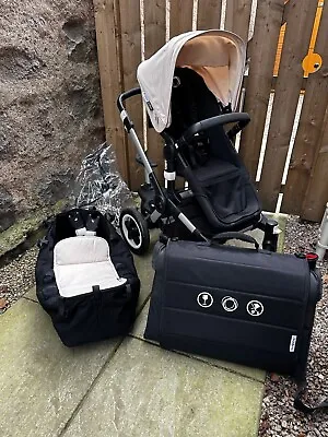 Bugaboo Buffalo Black & Khaki Pram Set + Maxi Cosi Car Seat Black Chassis • £450