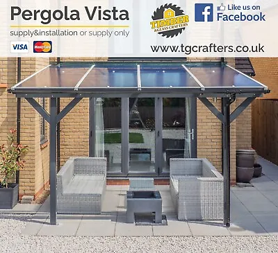 Premium Timber Lean-To Pergola Vista With Polycarbonate Roof Supplied&Installed • £1