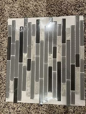 MSI Lorena Grigio Interlocking Glass Tile Backsplash Mosaic Stone 11X13-Lot Of 5 • $82