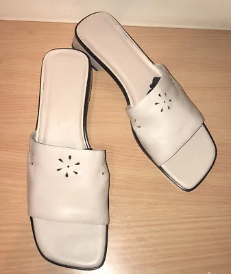 J Jill Square Toe Ivory Slides Slip-on Shoes Women's Size 9M • $24.99