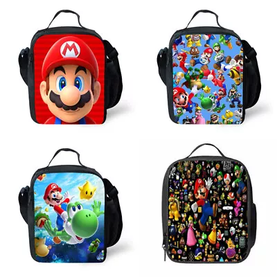 Kids Mario Super Insulated Lunch Bag School Picnic Outdoor Lunchbox Xmas Gifts • £11.36