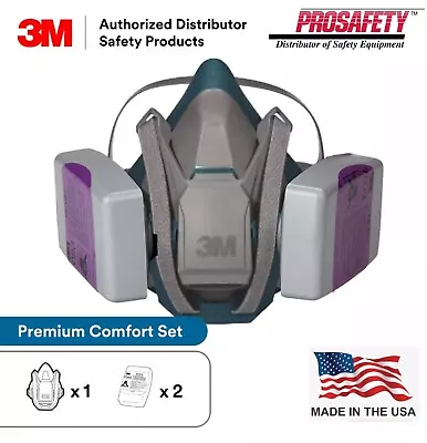 3M Quick Latch Half Face Respirator Mask & 2 7093 P100 Particulate Filter MEDIUM • $36.59