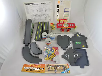 Vintage 1987 Matchbox MotorCity Deluxe Play Track Set 1403 Complete For 1:64 • $39.99