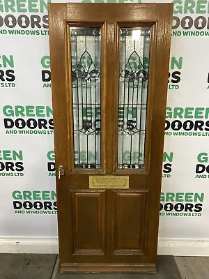 Decorative Glass Front Door External Exterior Hardwood Timber Used Oak Veneer • £249.90
