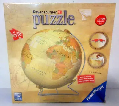 Ravensburger 3D Vtg World Globe Jigsaw Puzzle 540 Pieces Premium Easyclick Tech • $67.82
