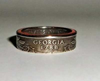  Sealed  GEORGIA US STATE QUARTER Handcrafted Coin Ring Or Pendant Size 4-14 • $14.99