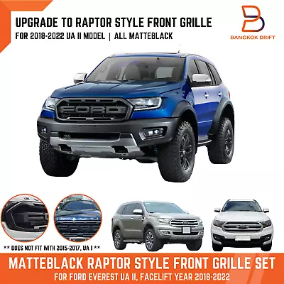 Matteblack Front Grille Grill For Ford Everest SUV UA II 18-22 Raptor Style • $742.50