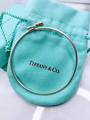 Tiffany & Co Silver 925 Wire Bangle Double Knot Bracelet • $325