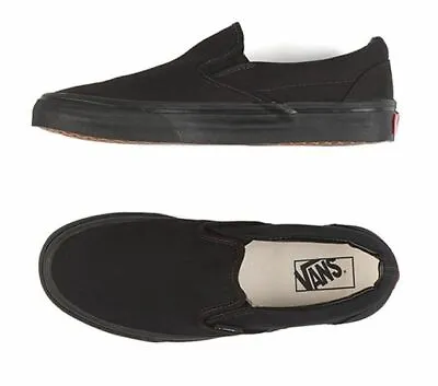 Vans Classic Slip On Canvas Casual Shoes Black/Black • $39.99