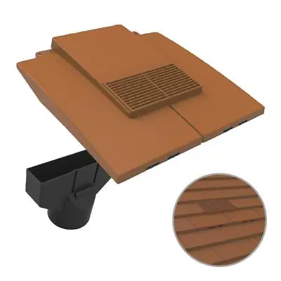 £53.99 • Buy Terracotta Plain In-line Roof Tile Vent & Pipe Adapter For Concrete & Clay Tiles