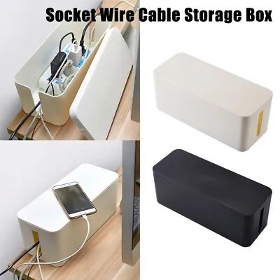 Cable Storage Box Socket  Safety Tidy Organizer Wire Management Container • £11.69