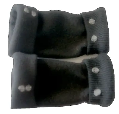 Fingerless Gloves Black 100% Merino Wool Medium M Mittens Winter Women's Ladies • $28.49