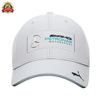 Puma Mercedes Amg Petronas F1 Team Motorsport Baseball Cap Metal Logo Silver Cap • $47.49