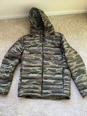 Patagonia Down Hooded Jacket Sweater - Men’s Medium RARE Camo • $200
