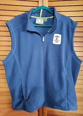 $21.50 • Buy Mens Vancouver Canada 2010 Olympics Fleece Vest Full Zip Sz XL Blue