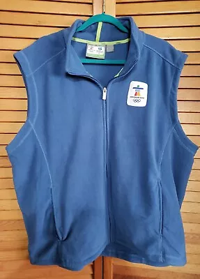 Mens Vancouver Canada 2010 Olympics Fleece Vest Full Zip Sz XL Blue • $21.50