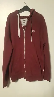 Vans Burgundy Full Zip Hoodie Sweatshirt Size Medium B296 • £14.99