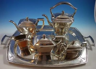 Pantheon By International Sterling Silver Tea Set 5pc With Tray (#2175) • $11295