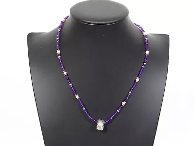 Mignon Faget Purple Beads & Pearls With Sterling Ring 18  Princess Necklace • $149.99