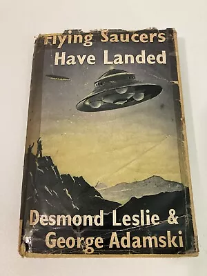 LESLIE & ADAMSKI Flying Saucers Have Landed (RARE HB/DJ 1956 12th Printing) • $23.99