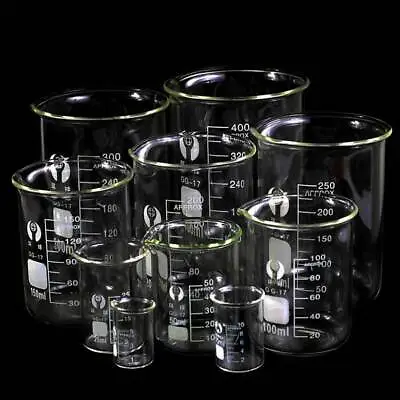 5ml - 3000ml Laboratory Borosilicate Glass Beaker Chemistry Glassware W/ Handle • $5.13