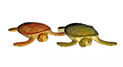 2 Vintage Rubber Sea Turtles AAA Quality 3.5” Long X 3.25” Wide X 5/8” High • $7.97