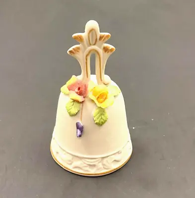 Vtg Arnart Capodimonte Antique Bisque Porcelain Mission Bell With Flowers • $16.87