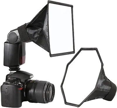 Flash Diffuser Light Softbox 2 Pack Speedlight Softbox Collapsible With Pouch • $11.98
