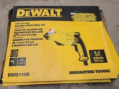 DEWALT DWD110K 3/8 Inch Variable Speed Reversible Grip Drill Kit- NEW Open Box • $26