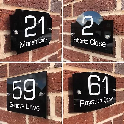 House Number Plaques Door Number Sign Personalised Acrylic Number Plate Street • £5.99