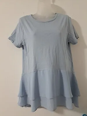 MICHAEL Kors Women Blue Short Sleeve Top Size L _ • $19