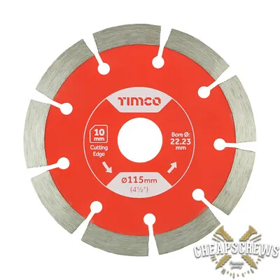 TIMCO Segmented Cutting Edge Diamond Blade 115mm - 230mm - 300mm 45  - 9  - 12  • £6.28