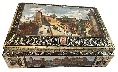 Vintage Hinged Biscuit Cookie Tin Box E. Otto Schmidt Nurnberg Germany 1985 • $39.99