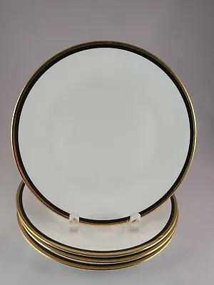 Mikasa Bone China Cae13 Noir Gold Japan 4 Salad Plate 7 3/4  Diameter.excellent  • $28