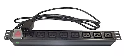 8 WAY IEC C19 PDU 3M IEC C20 1U Horizontal 19  Rackmount Power Distribution Unit • £30.20