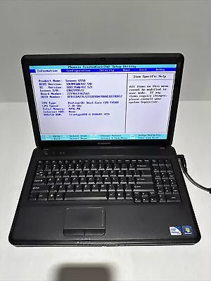 Lenovo G550 15  Laptop Dual Core T4500 4gb Ram No Drives Boots Bios • $36.45