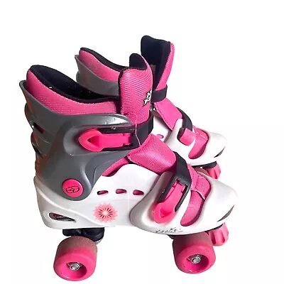 NO FEAR Quad ROLLER SKATES Woman Child Girl Adjustable Size 1 To 4 • £22