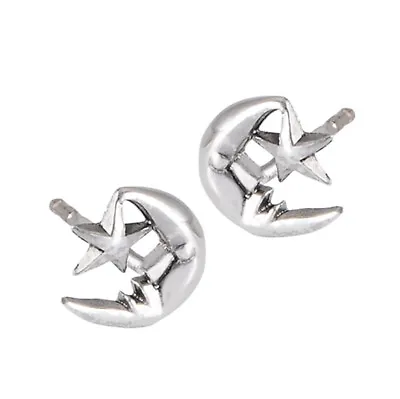 Stud Moon And Star Dream .925 Sterling Silver Night Simple Stud Earrings • $9.99