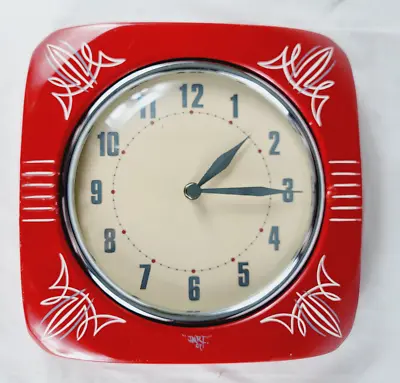 Vintage Telechron Style Custom Pinstripe Wall Clock Battery Quartz Movement • $44