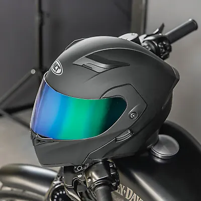 Color Lens Full Face Dual Visor Flip Up Moto Helmet Modular Motorcycle Helmet • $56.99