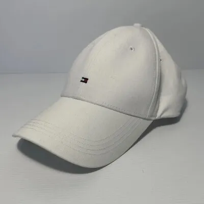 Tommy Hilfiger White Classic Flag Logo Baseball Cap One Size Genuine • $24.97