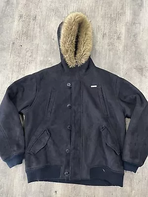 Y2k Ecko Unltd Fur Coat Jacket Size Xl • $44.99